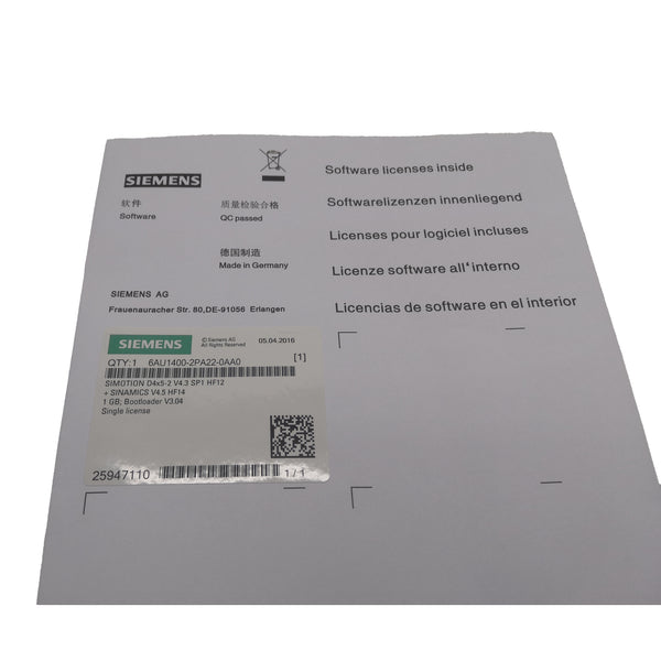 6AU1400-2PA22-0AA0 Genuine New 6AU14002PA220AA0 Siemens Compact Flash Card