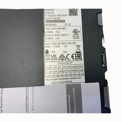 6SL3210-1KE12-3UF2 Siemens Inverter 6SL32101KE123UF2 Genuine New