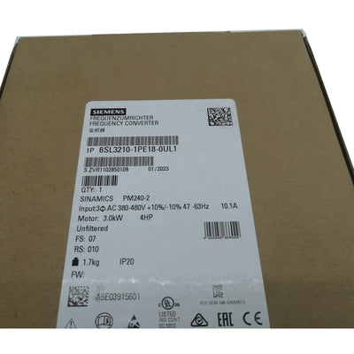 6SL3210-1PE18-0UL1 Brand New Siemens 6SL32101PE180UL1 Frequency Converter 