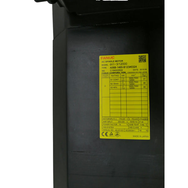 A06B-1465-B123#0324 Fanuc New Original A06B1465B123#0324 AC Spindle Motor