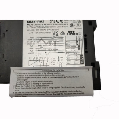 K8AK-PM2 New In Box K8AKPM2 Omron Monitoring Relay