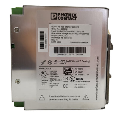 2938581 New Original Phoenix Power Supply QUINTPS100240AC24DC5
