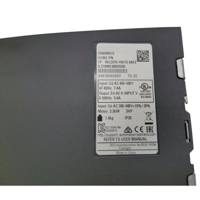 6SL3210-1KE15-8AF2 1PCS Genuine New Siemens Inverter 6SL32101KE158AF2